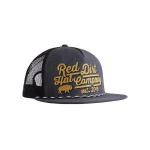 Red Dirt Hat Men's Gold Digger Trucker Heather Charcoal Black Cap