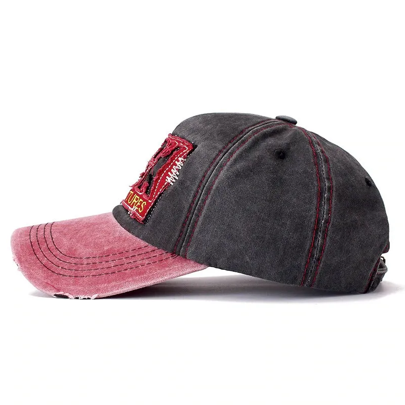 3D ROCK Patch Embroidered Washed Cotton Retro Baseball Adjustable Snapback Cap