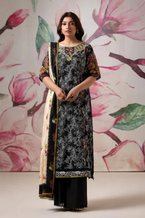 3PC Embroidered Unstitched Lawn Suit KL-2616