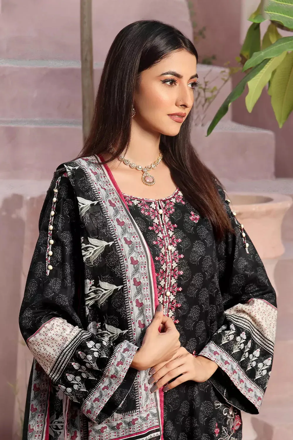 3PC Embroidered Unstitched Lawn Suit KL-2809