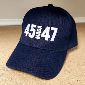 45 MAGA 47 Custom Embroidered Hat (Navy)