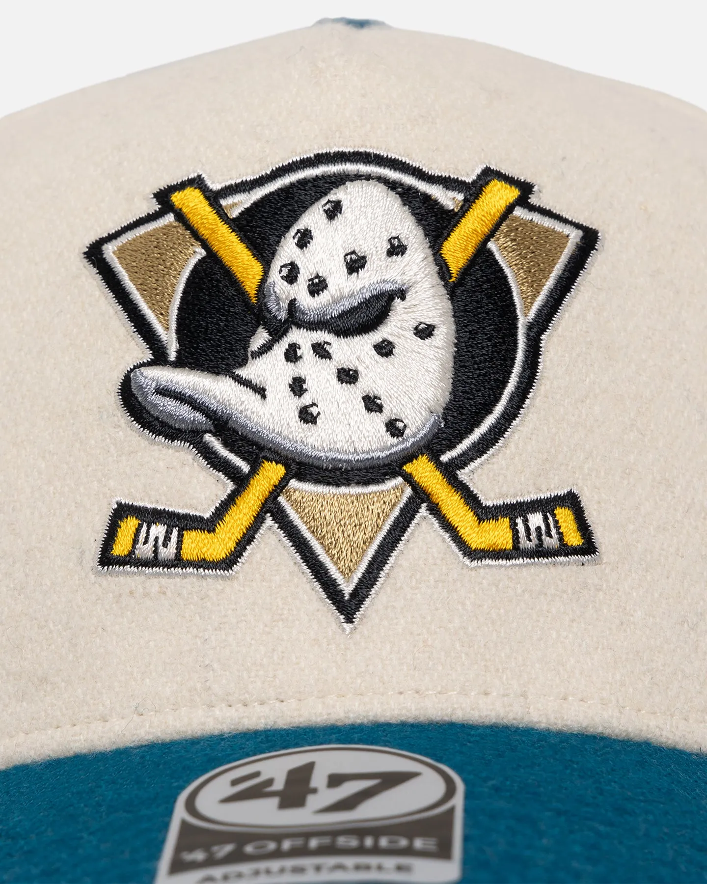 47 Brand Anaheim Ducks 'Wooly Offside DT' Sure Shot Snapback Natural/Dark Teal