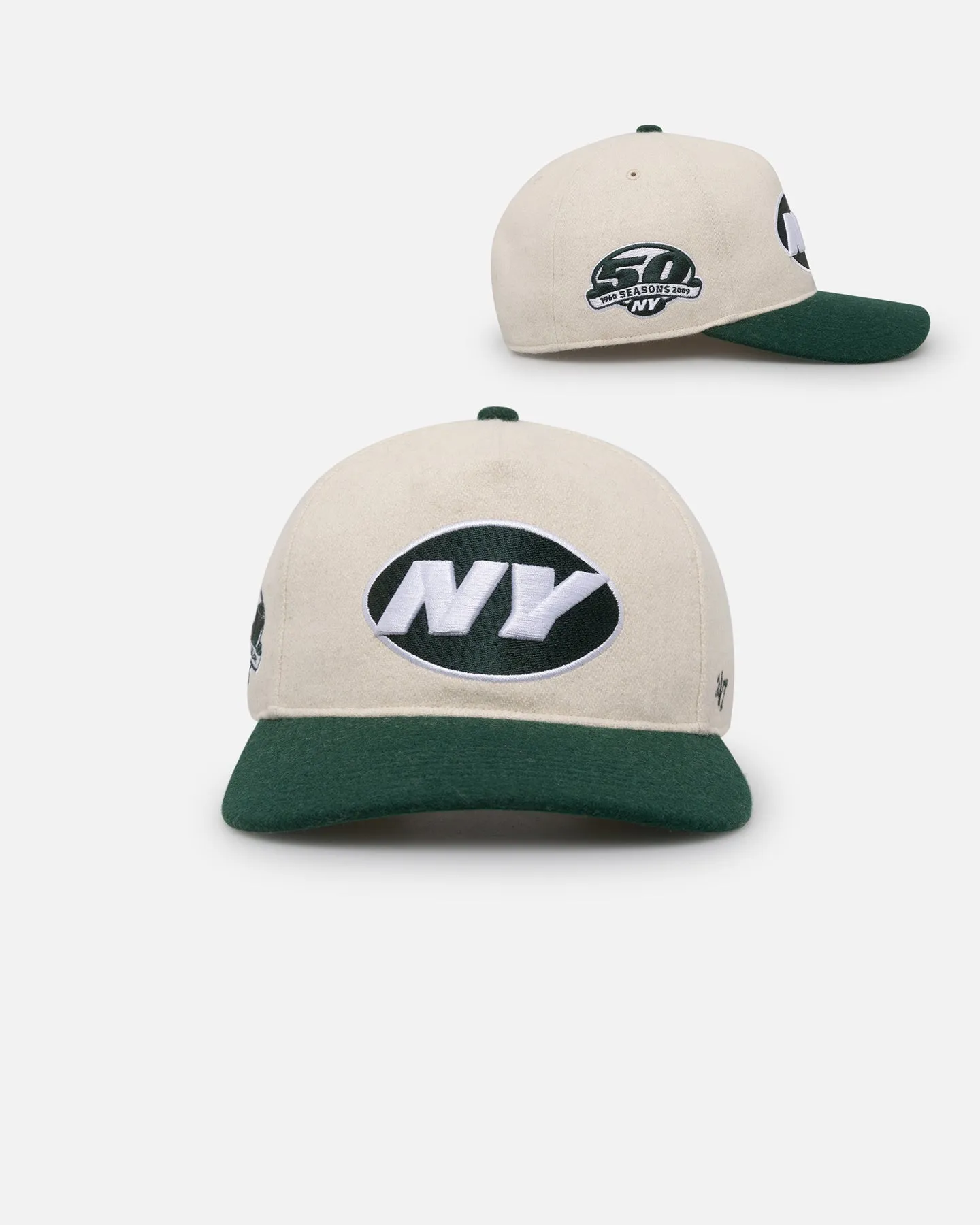 47 Brand New York Jets Legacy Wooly Sure Shot Snapback Natural/Dark Green