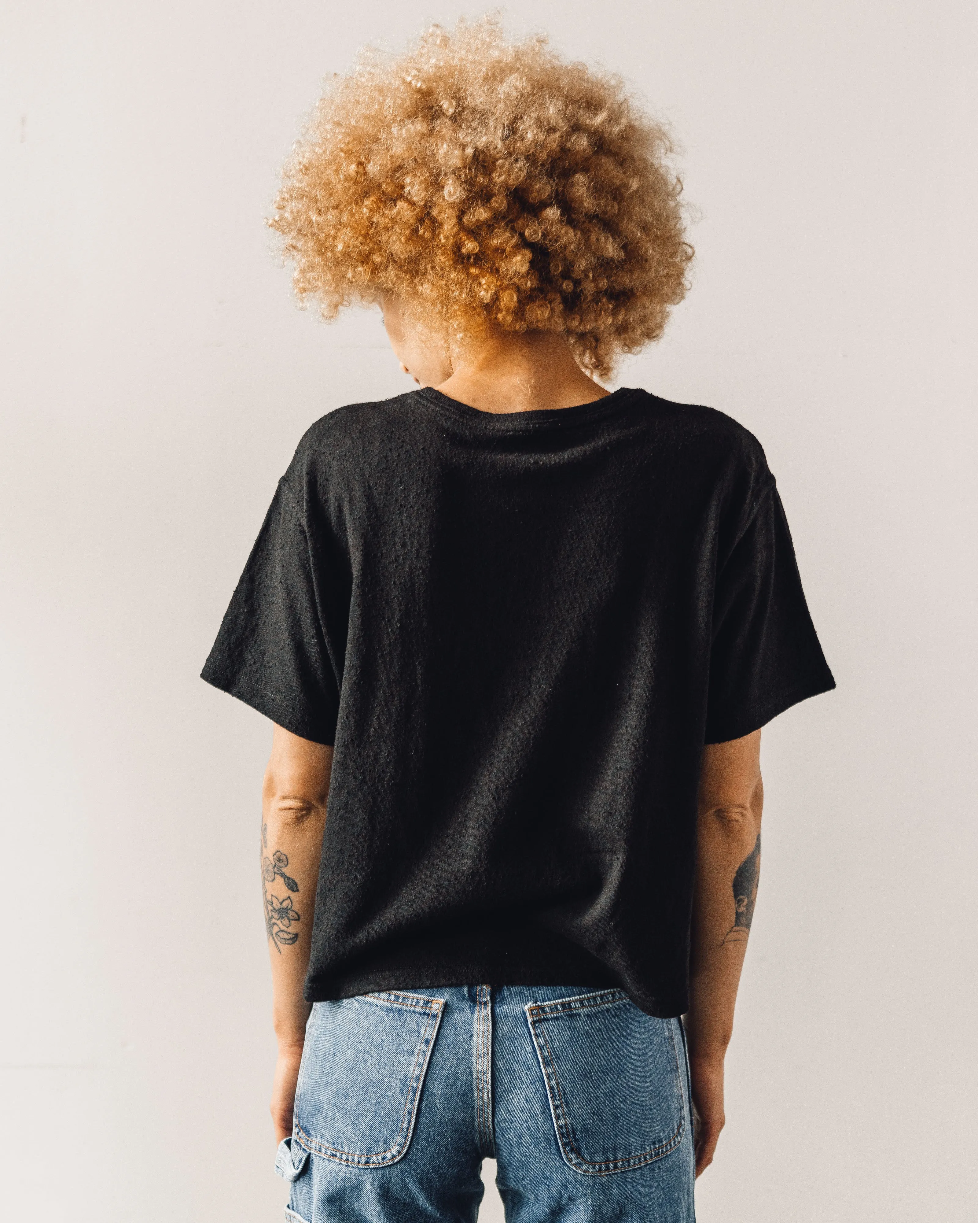 7115 Signature Textured Linen Tee, Black