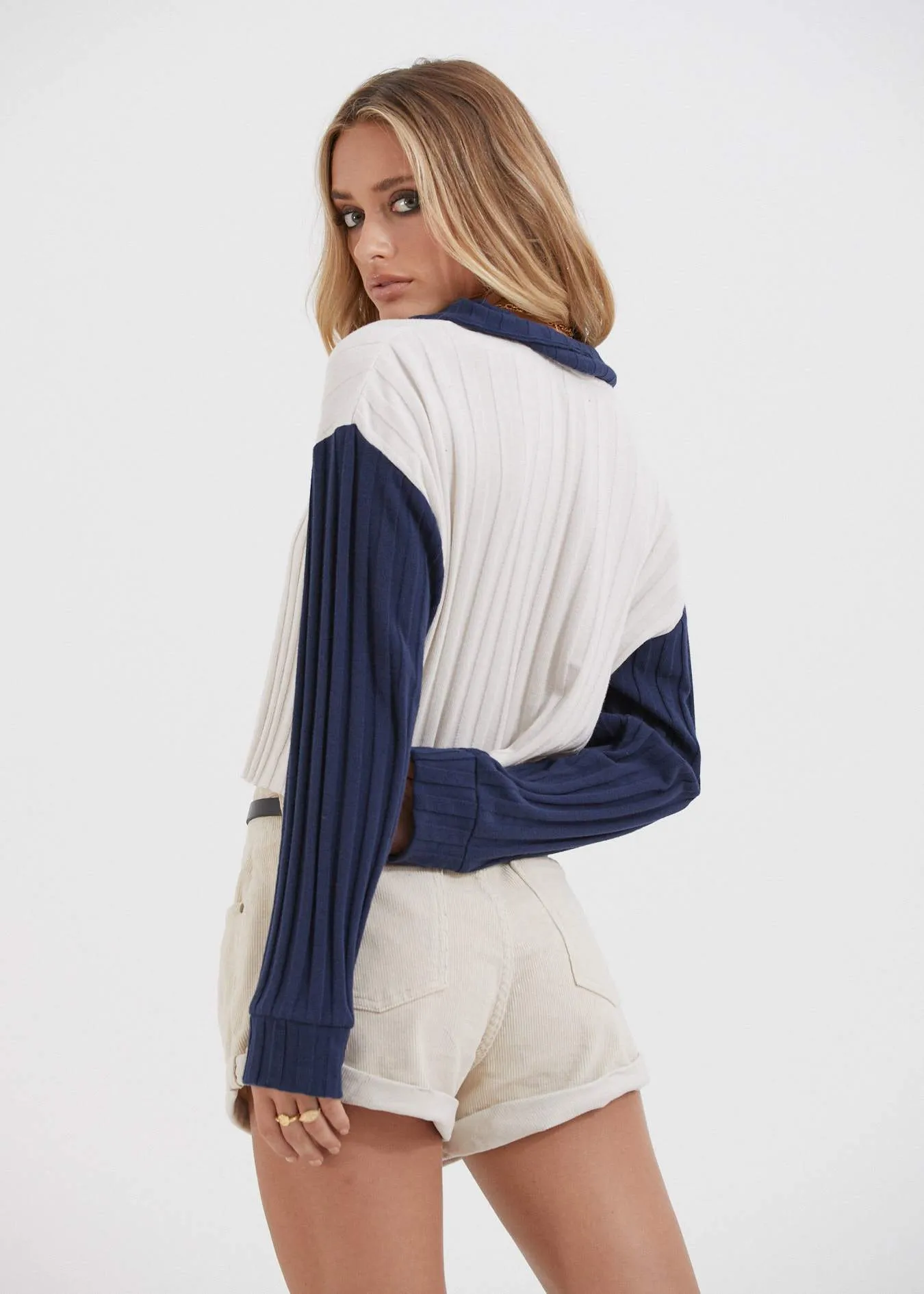 Afends Womens Fern - Half Zip Crew Neck - Moonbeam