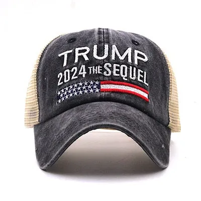 American Presidential Hat Make America Great Again Hat Donald Trump Republican Hat Cap MAGA Embroidered Mesh Cap