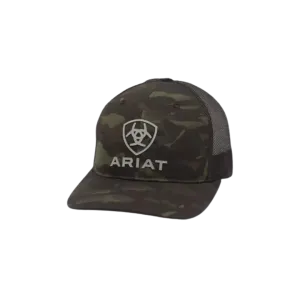 Ariat Men's Snap Back Rubber Logo Camo Cap