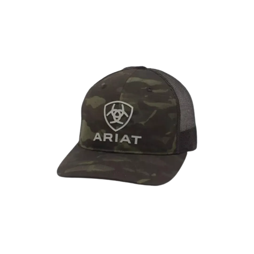 Ariat Men's Snap Back Rubber Logo Camo Cap