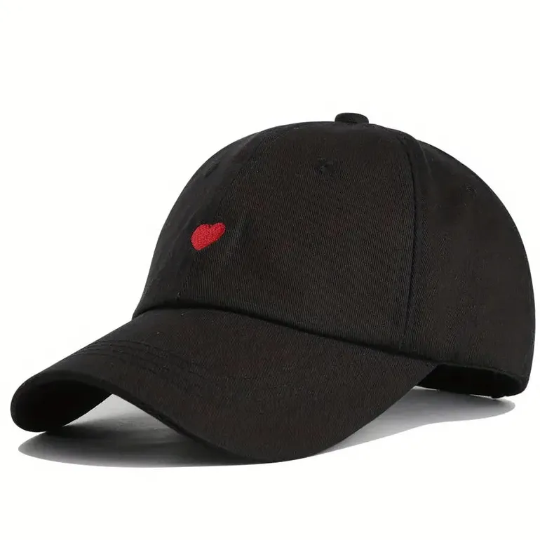 Baseball Hat with Solid Embroidered Heart