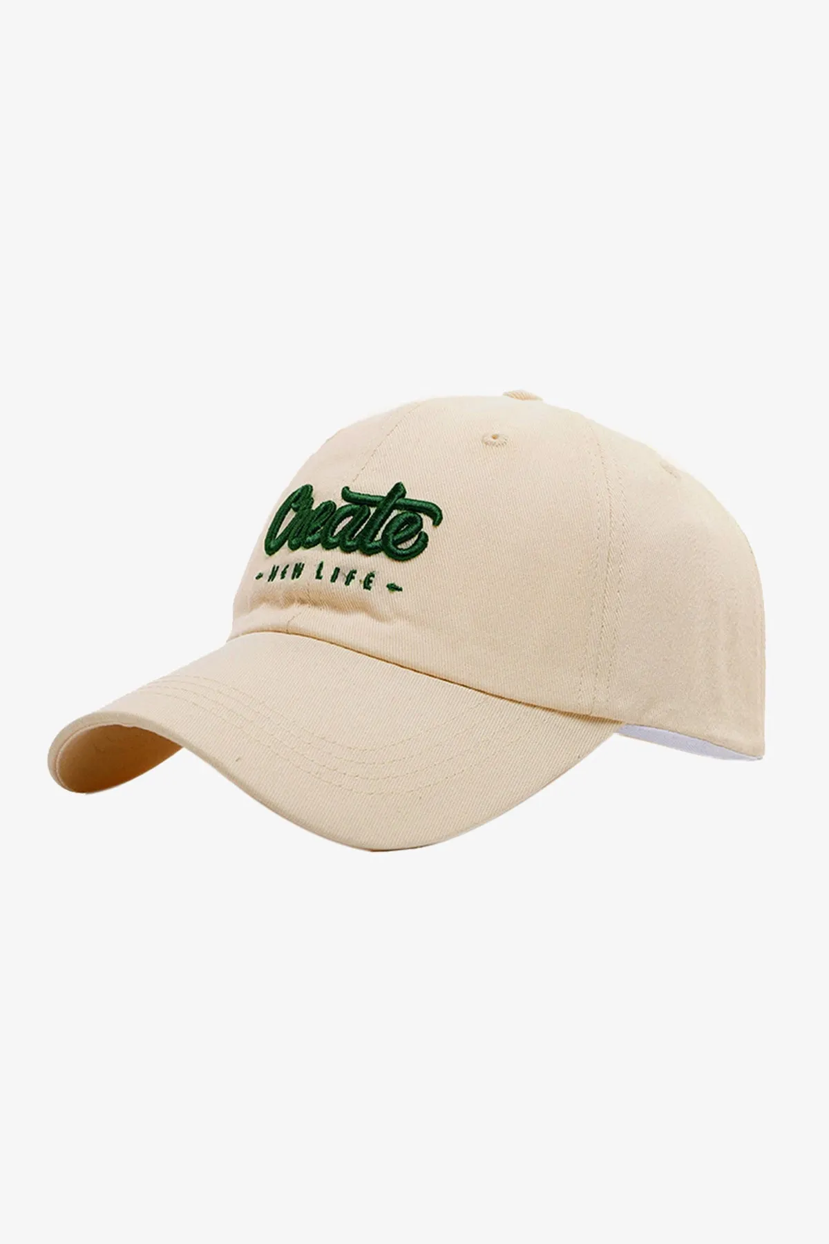 Beige Create Embroidered Cap - A24 - MCP125R