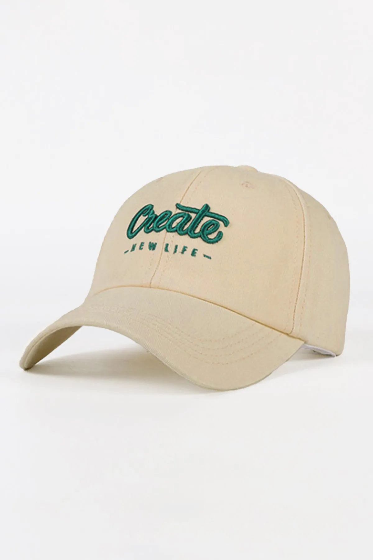 Beige Create Embroidered Cap - A24 - MCP125R