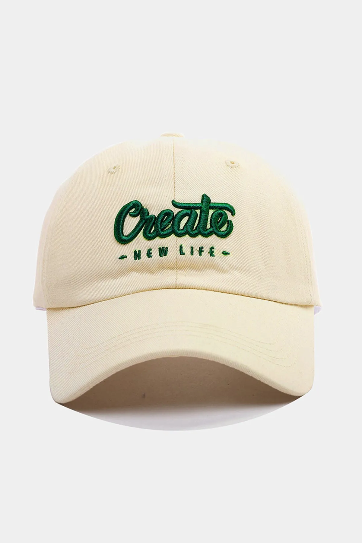 Beige Create Embroidered Cap - A24 - MCP125R