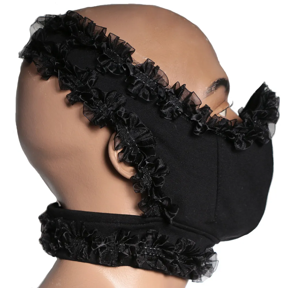 Black floral stylish mask