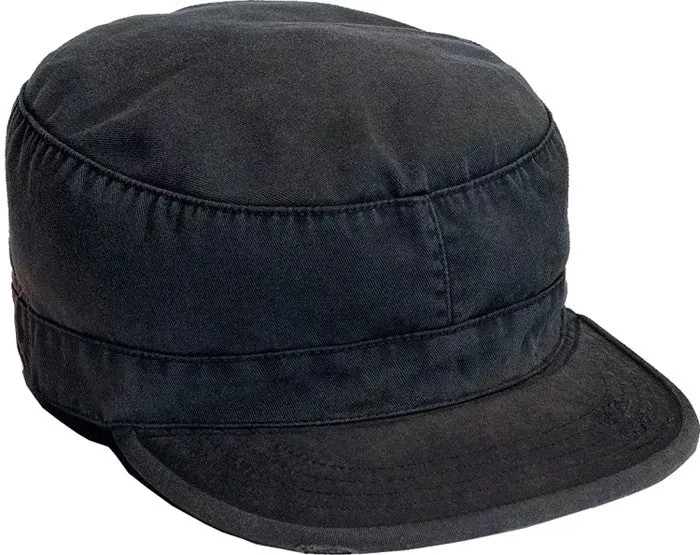 Black - Military Vintage Fatigue Cap