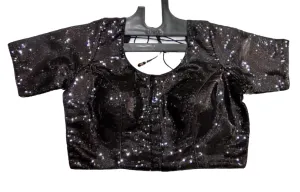 BLACK SEQUIN EMBROIDERED BLOUSE