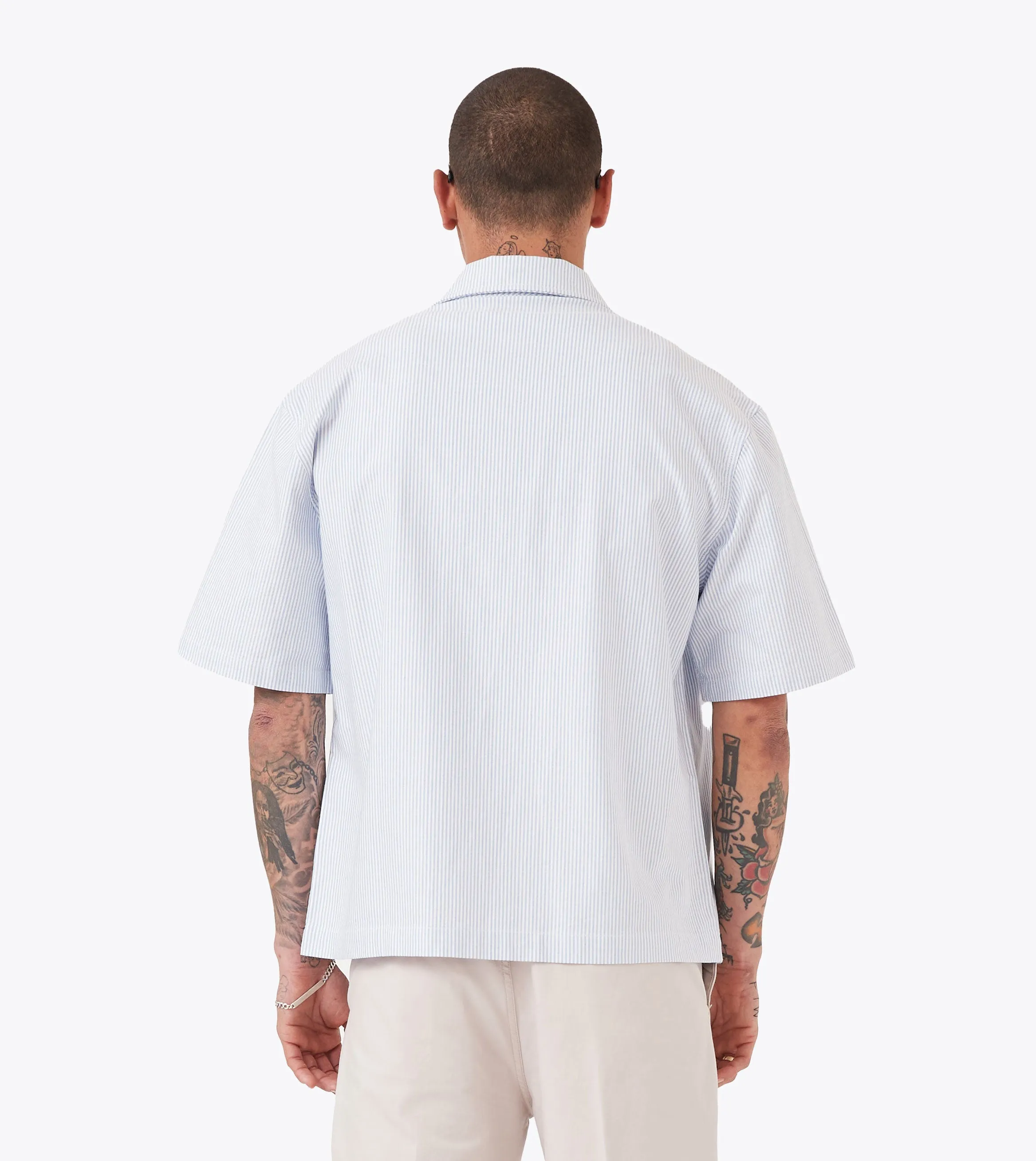 Boxy SS Overshirt 2.0 Blue Stripe