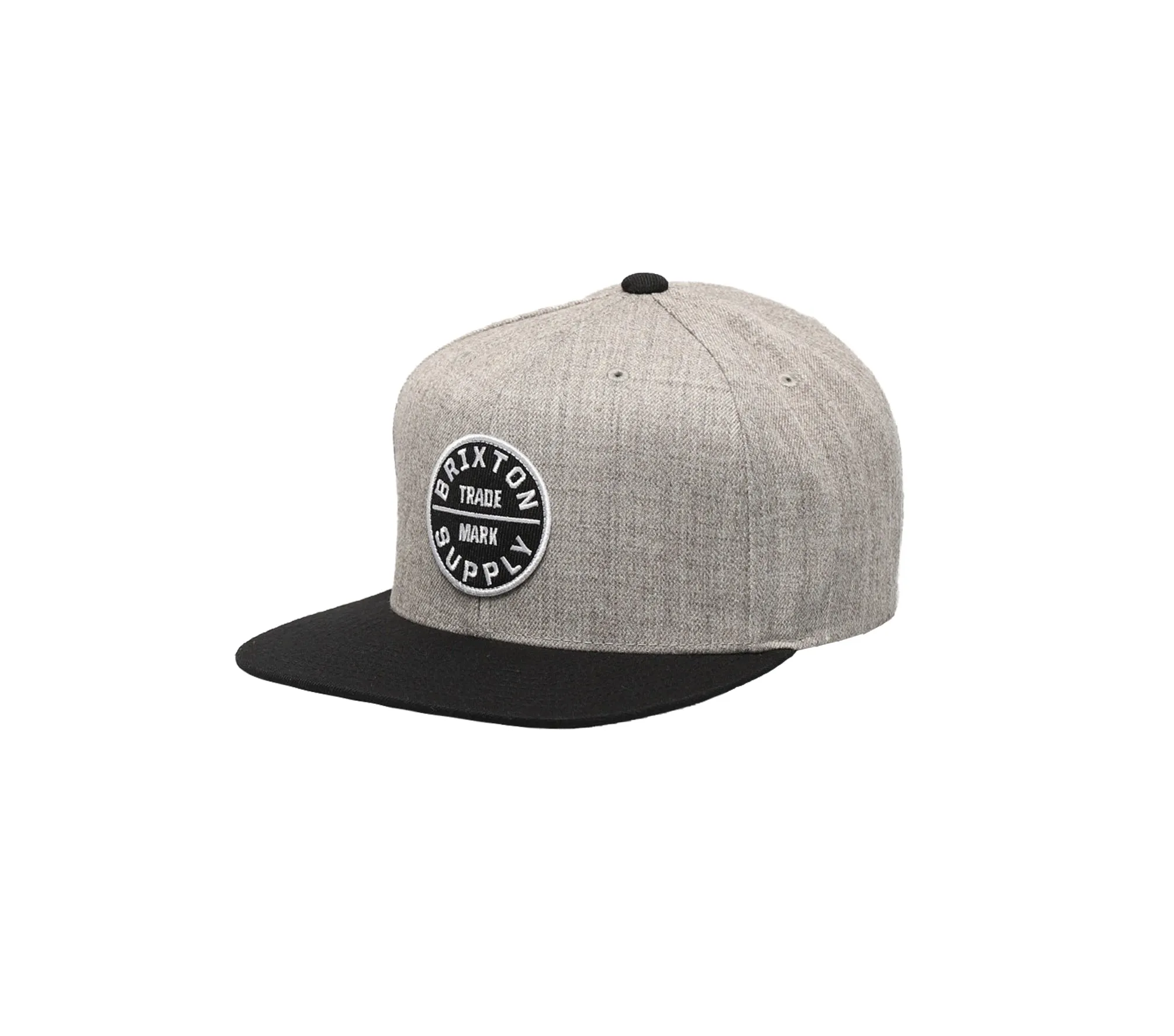 Brixton Oath III Snapback - Light Heather Grey/Black