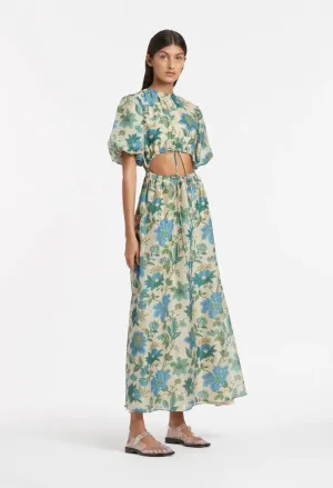 Celia Puff Sleeve Midi Dress Marguerite Print