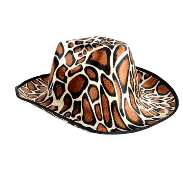 Cowboy/Cowgirl Hat with Animal Print - Giraffe