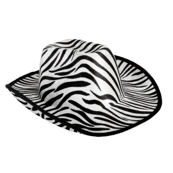 Cowboy/Cowgirl Hat with Animal Print - Zebra