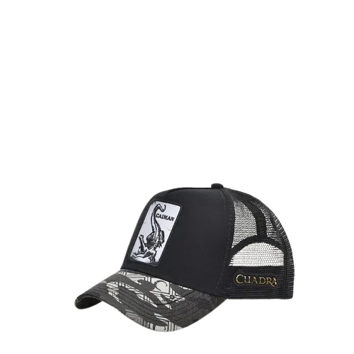 Cuadra Men's Snapback With Alligator Patch Black Cap