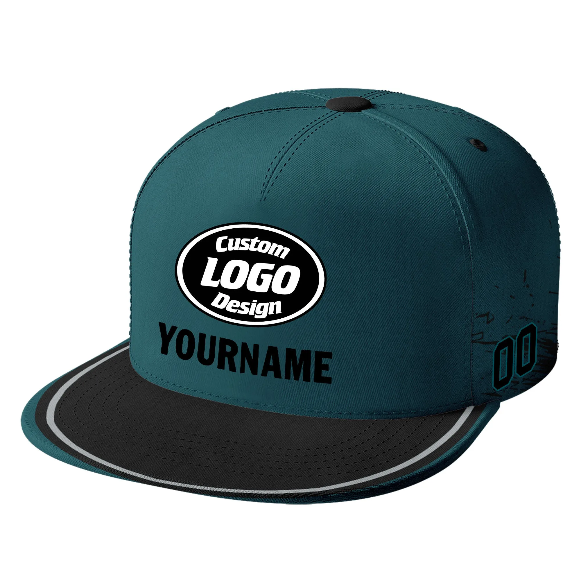 Custom Green Black Philadelphia Hat Sport Design Cap Stitched Adjustable Personalized PR067B-D020261-23