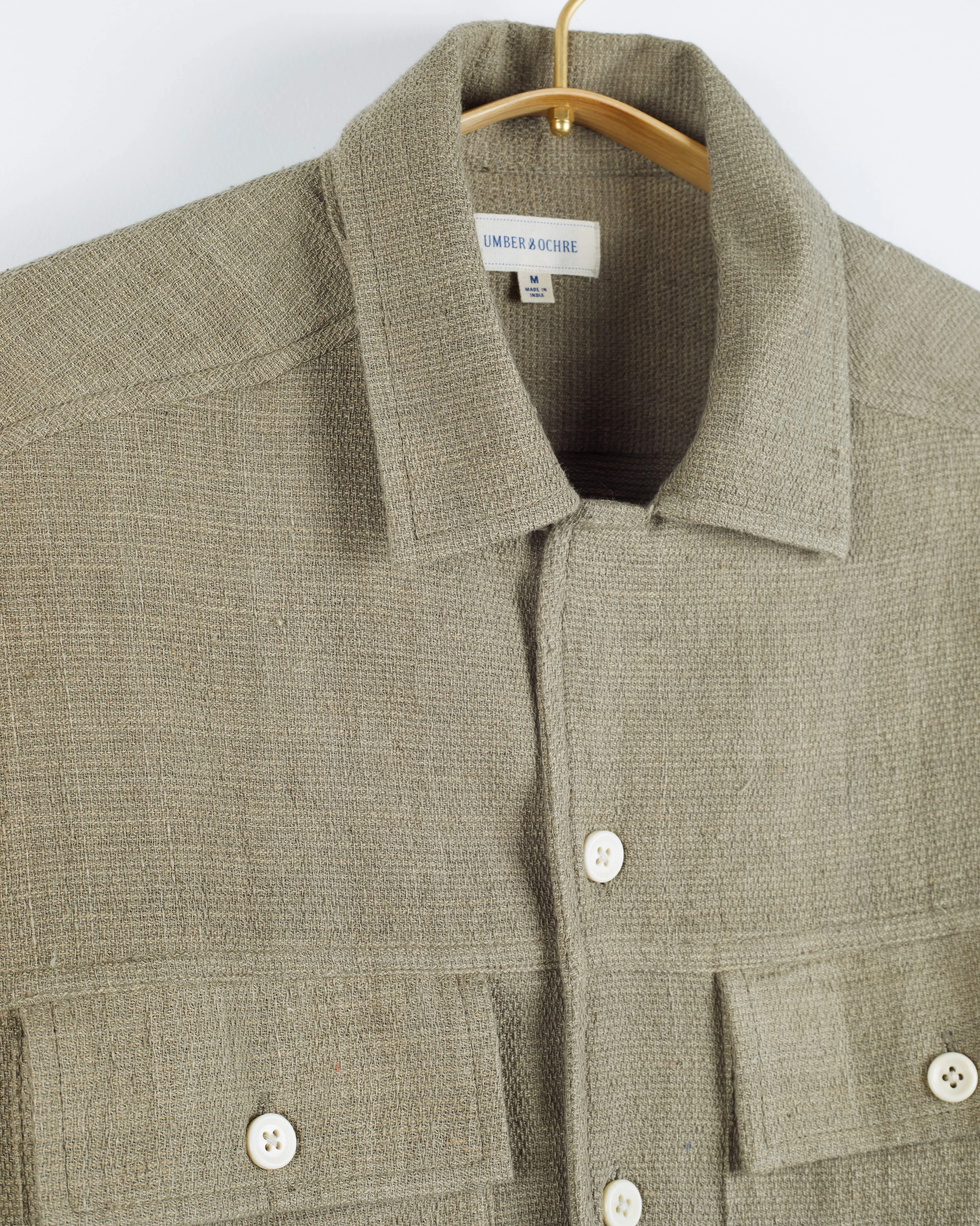 Harshil Two-Pocket Shirt in Lightweight Honeycomb Sage