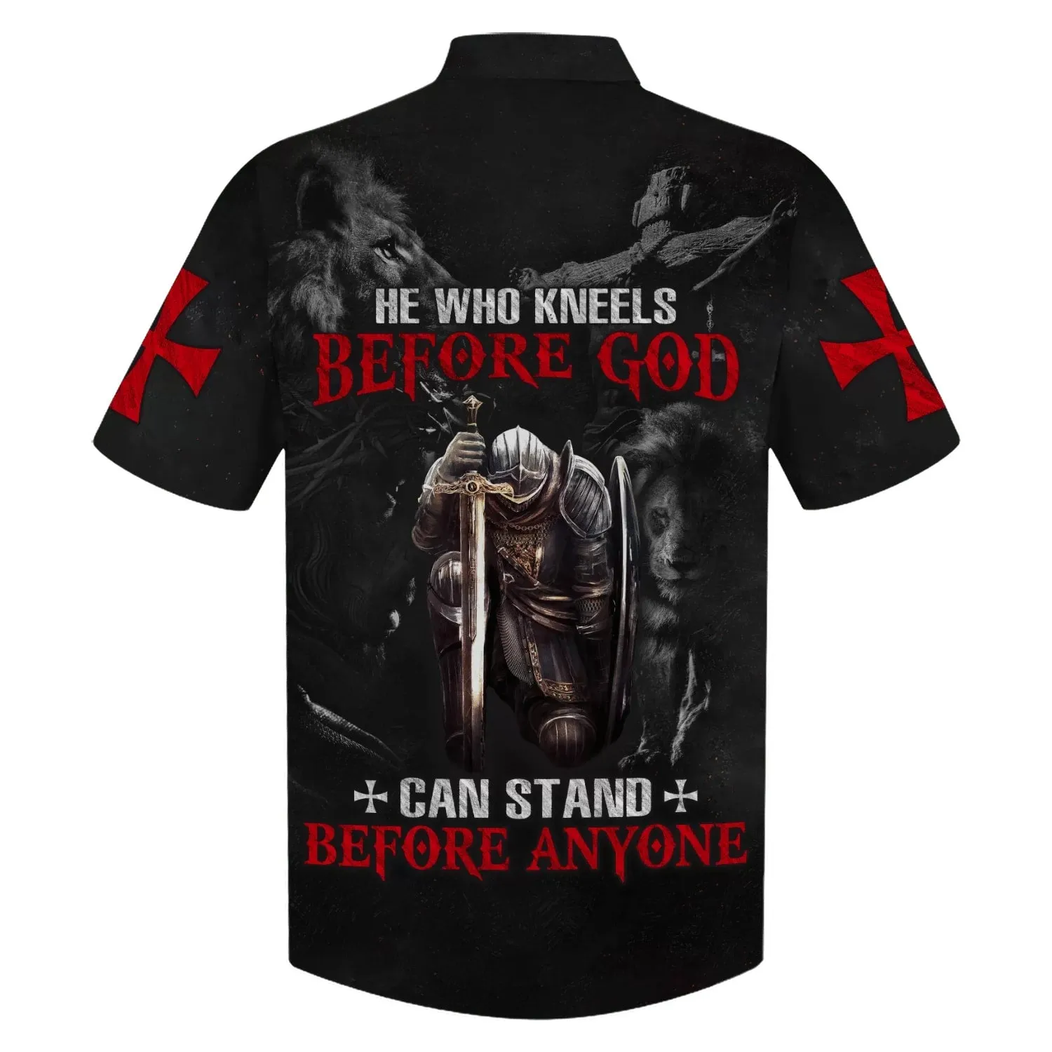 He Who Kneels Before God Can Stand Before Anyone Hawaiian Shirt - Best Hawaiian Shirts - Christian Hawaiian Shirt