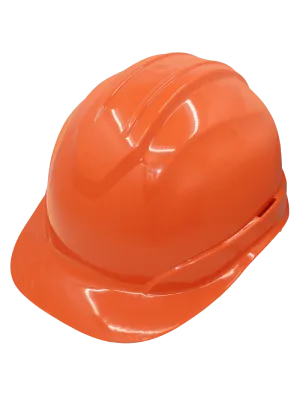 Head Protection Orange Unvented Cap Style Hard Hat With Six-Point Ratchet Suspension - HH-C2-O