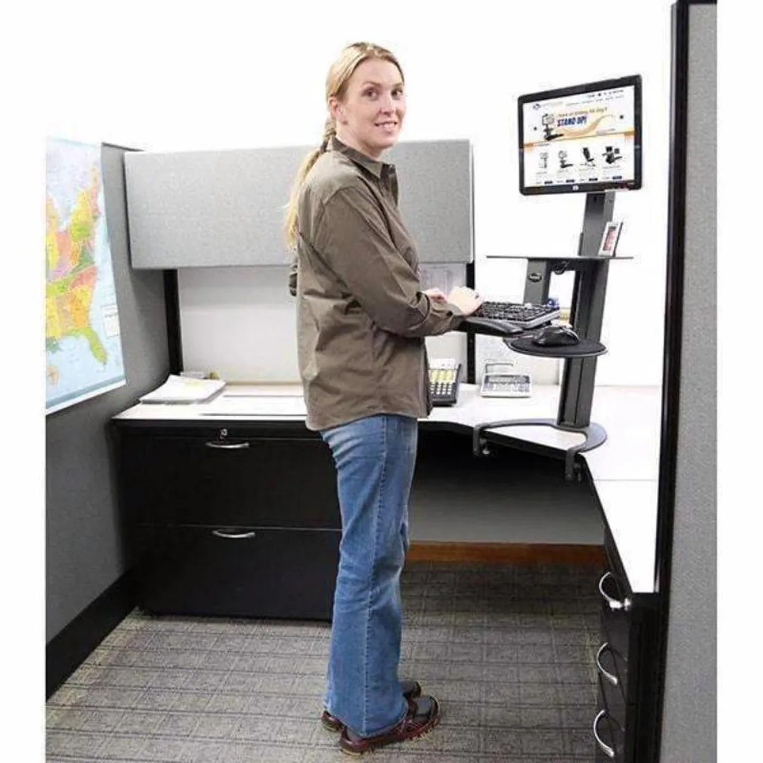 HealthPostures Black Taskmate Go Single 6300, Desk Converter, HP-6300