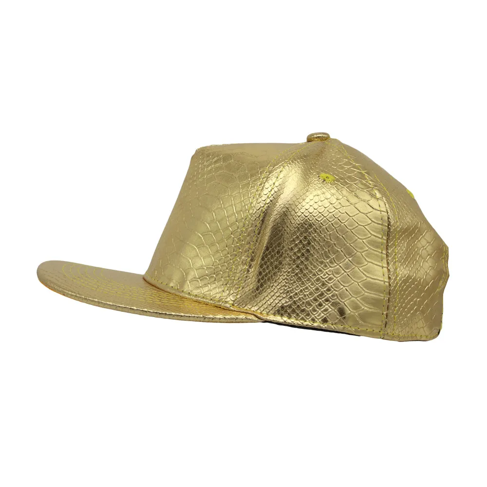 High Shine Crocodile Baseball Cap Flat Brim Snapback Hat Shiny Hip Hop Cap YZ20191