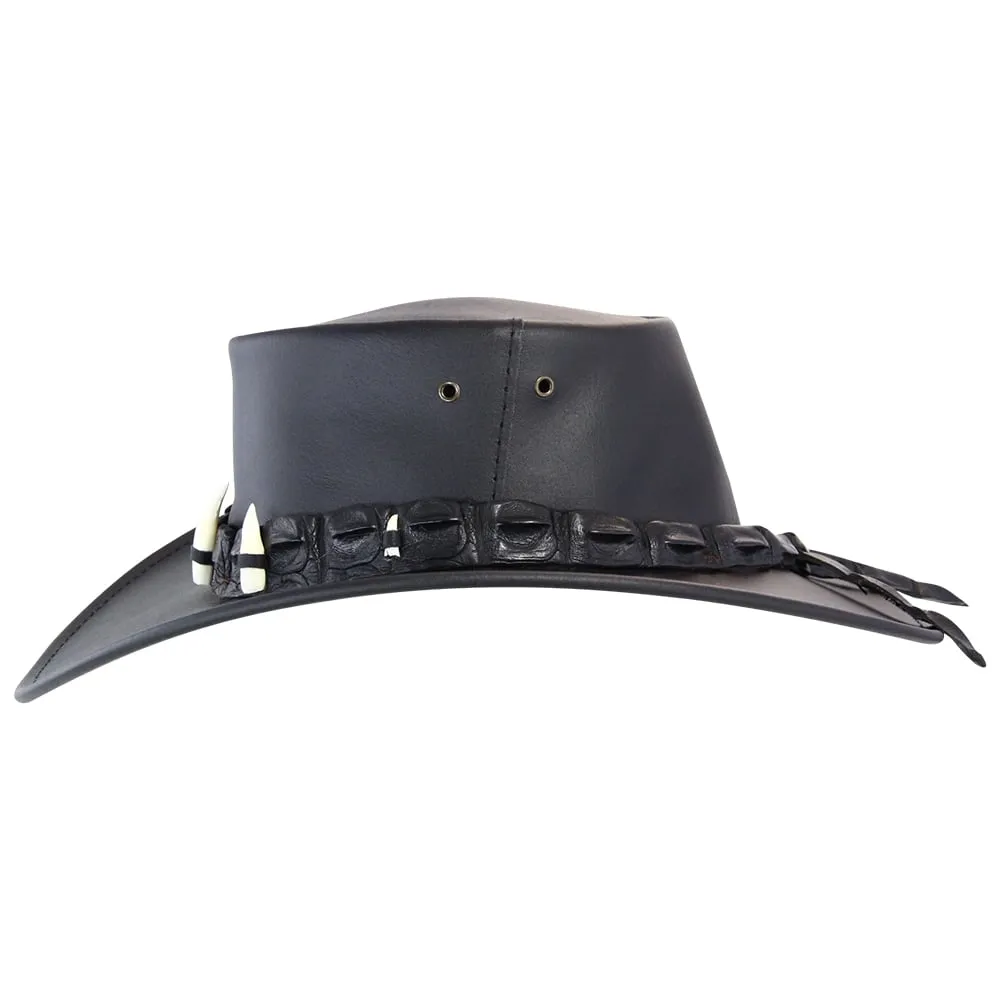 Jacaru Hats Ayers Croc - Roo Leather Black