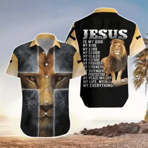 Jesus Is My Everything Jesus Hawaiian Shirt With Lion - Christian Hawaiian Shirt for Men Women