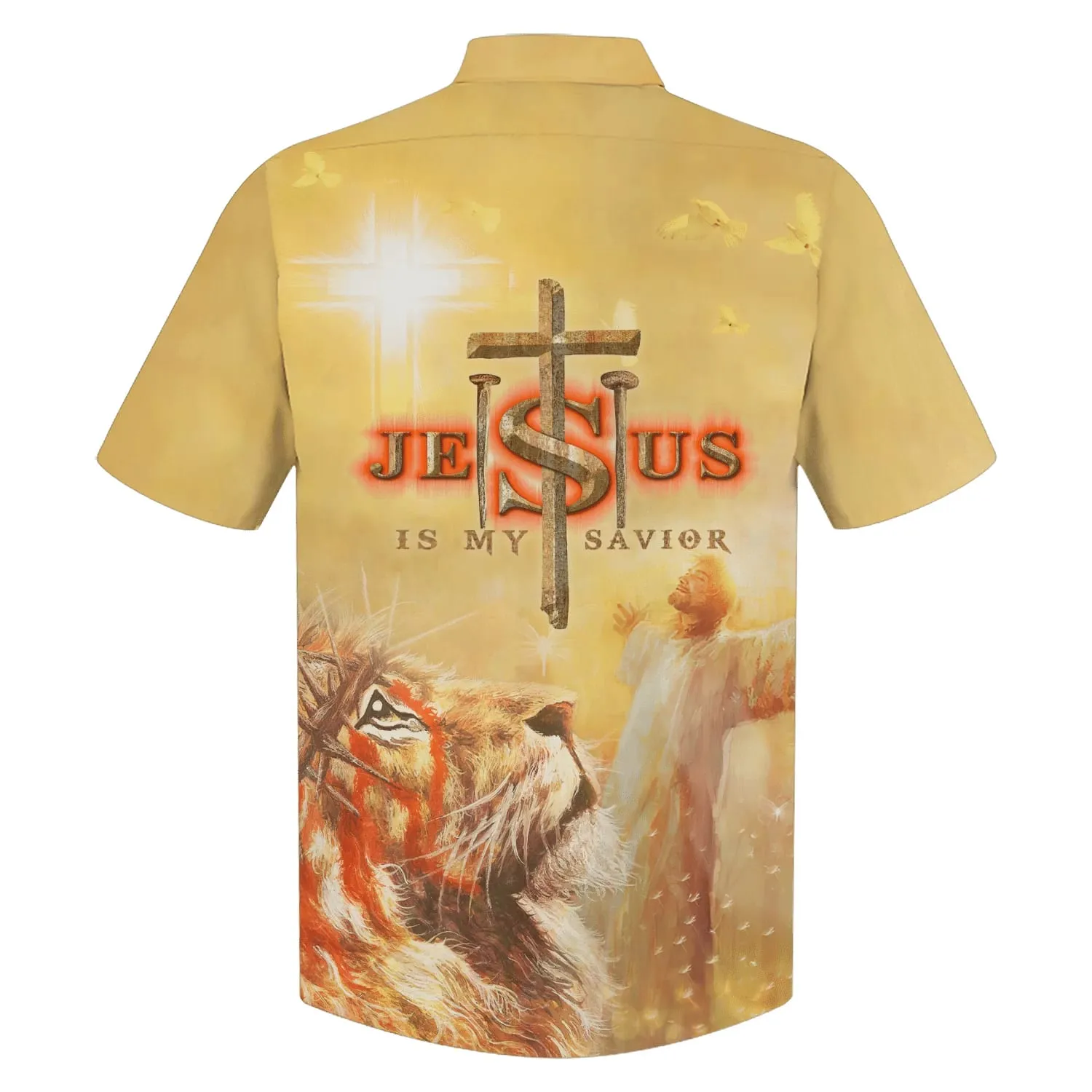 Jesus Is My Savior Hawaiian Shirt - Jesus Arms Wide Open Hawaiian Shirts - Christian Hawaiian Shirt - Jesus Hawaiian Shirts