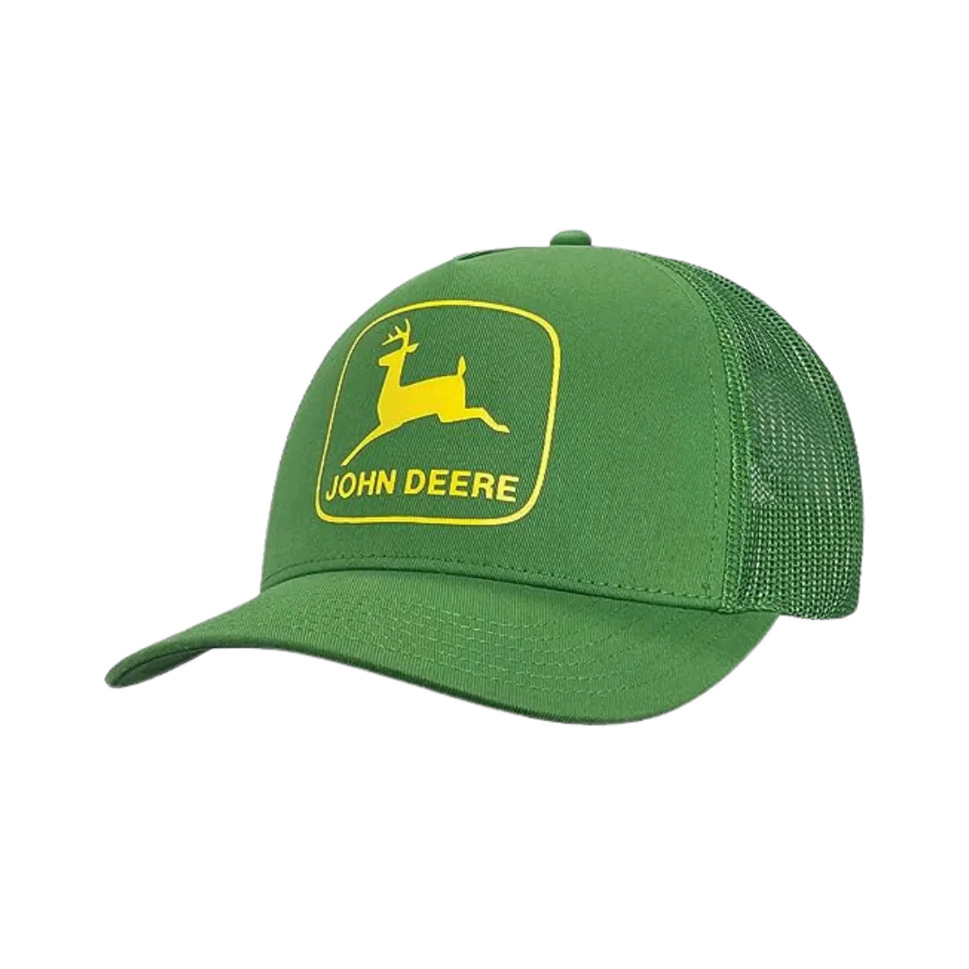 John Deere Men's Green Cotton Twill Mesh Trucker Cap