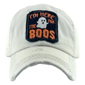 KBV1332 "HERE FOR THE BOOS" Washed Vintage Ballcap