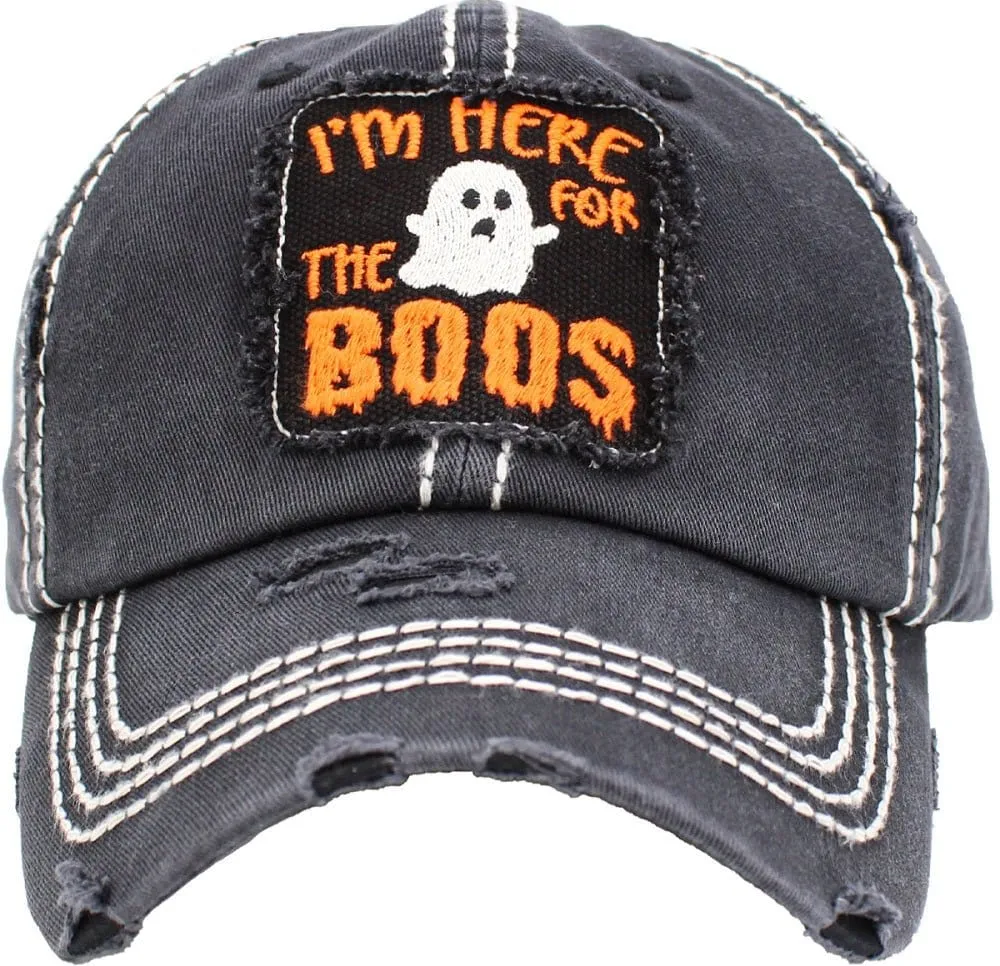 KBV1332 "HERE FOR THE BOOS" Washed Vintage Ballcap