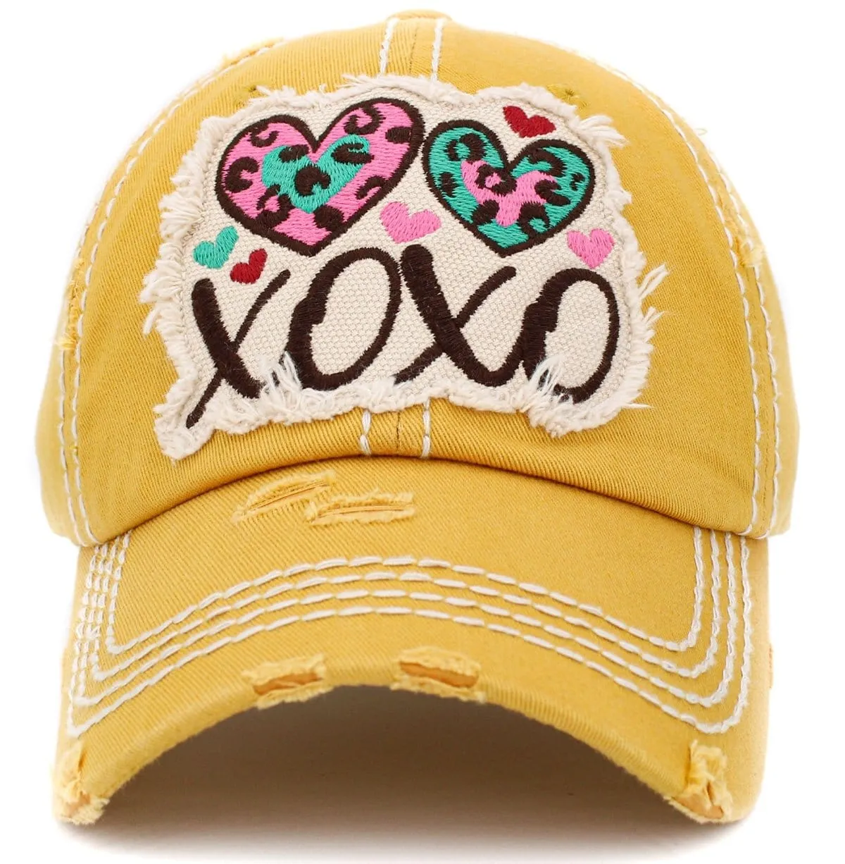 KBV1411 "XOXO" Vintage Distressed Cotton Cap