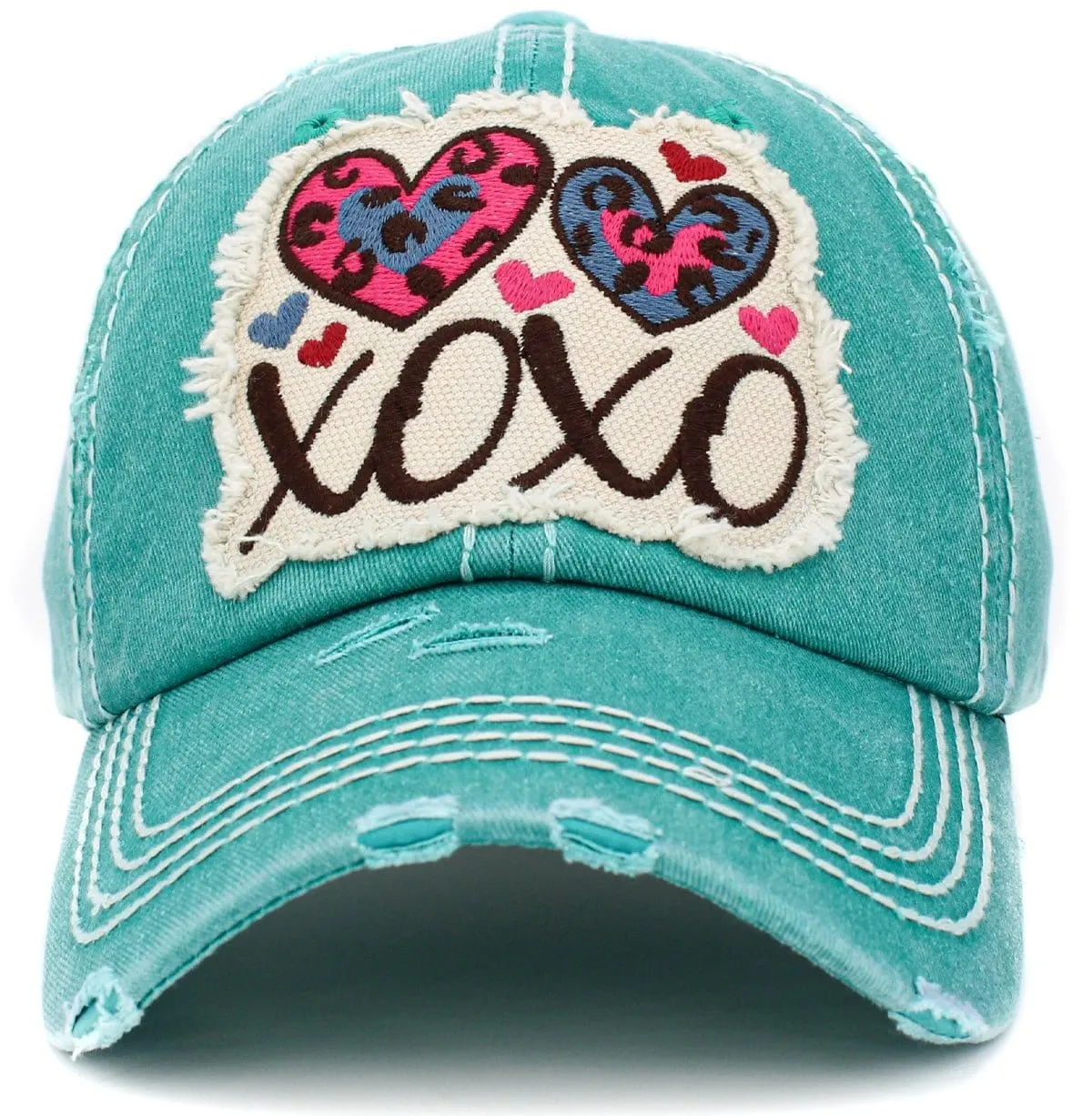 KBV1411 "XOXO" Vintage Distressed Cotton Cap