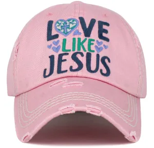 KBV1444 "Love Like Jesus" Washed Vintage Ballcap