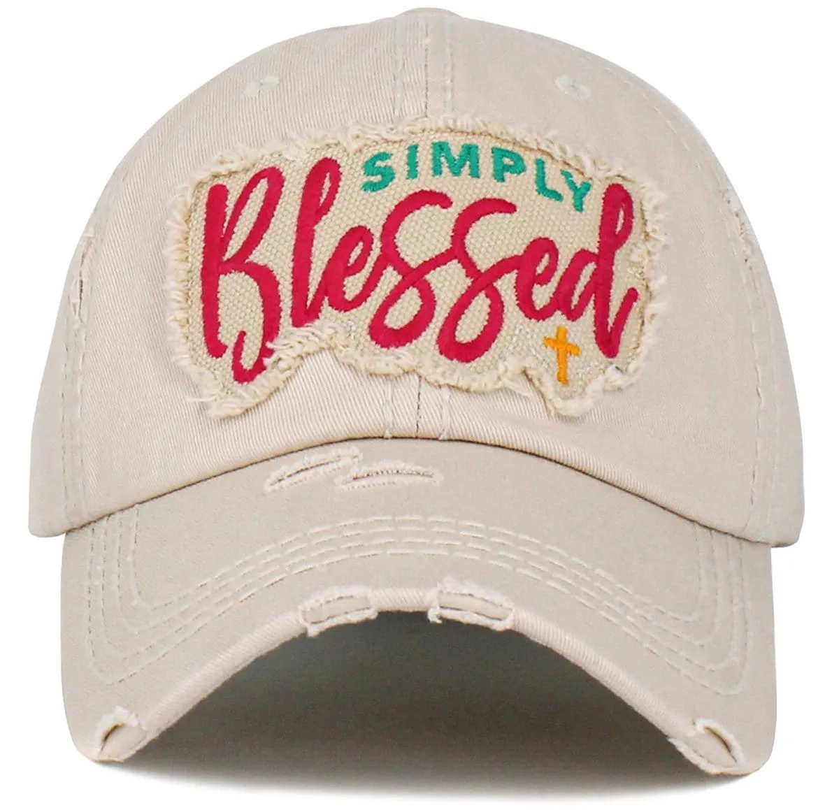 KBV1446 "Simply Blessed" Washed Vintage Ballcap