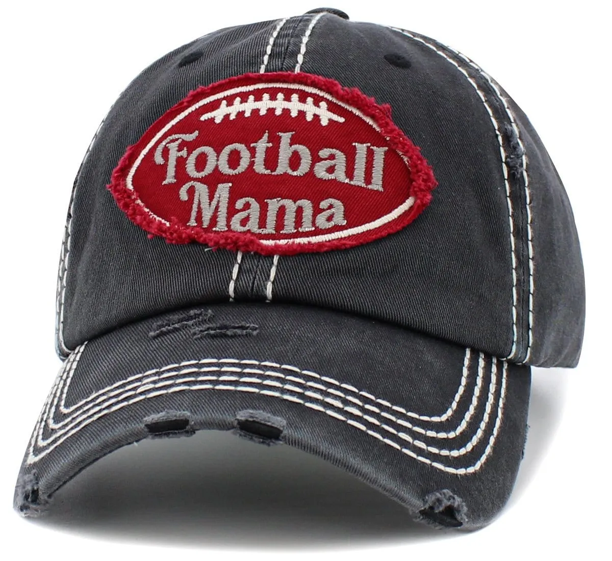 KBV1455 "Football Mama" Washed Vintage Ballcap Hat