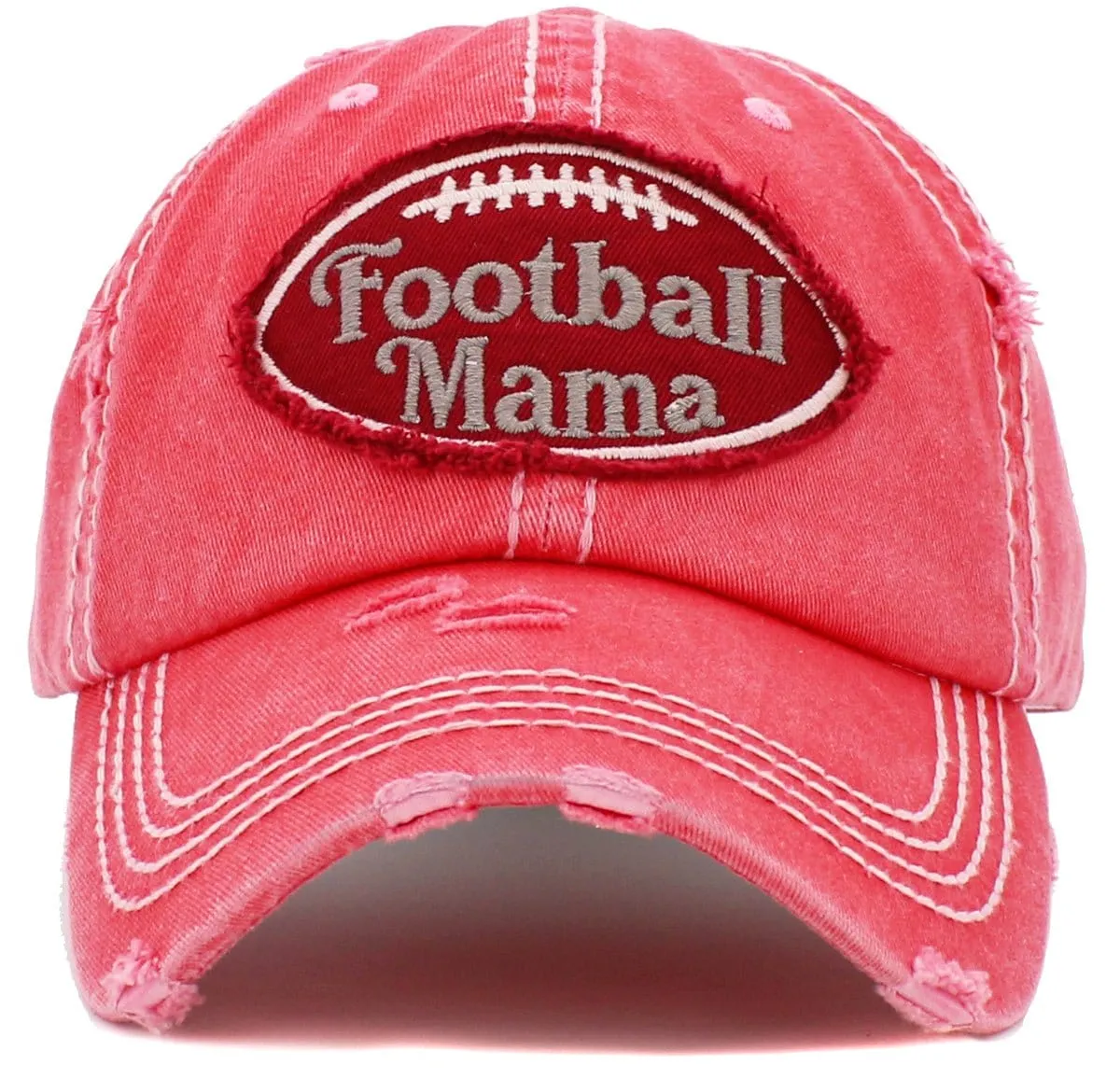 KBV1455 "Football Mama" Washed Vintage Ballcap Hat