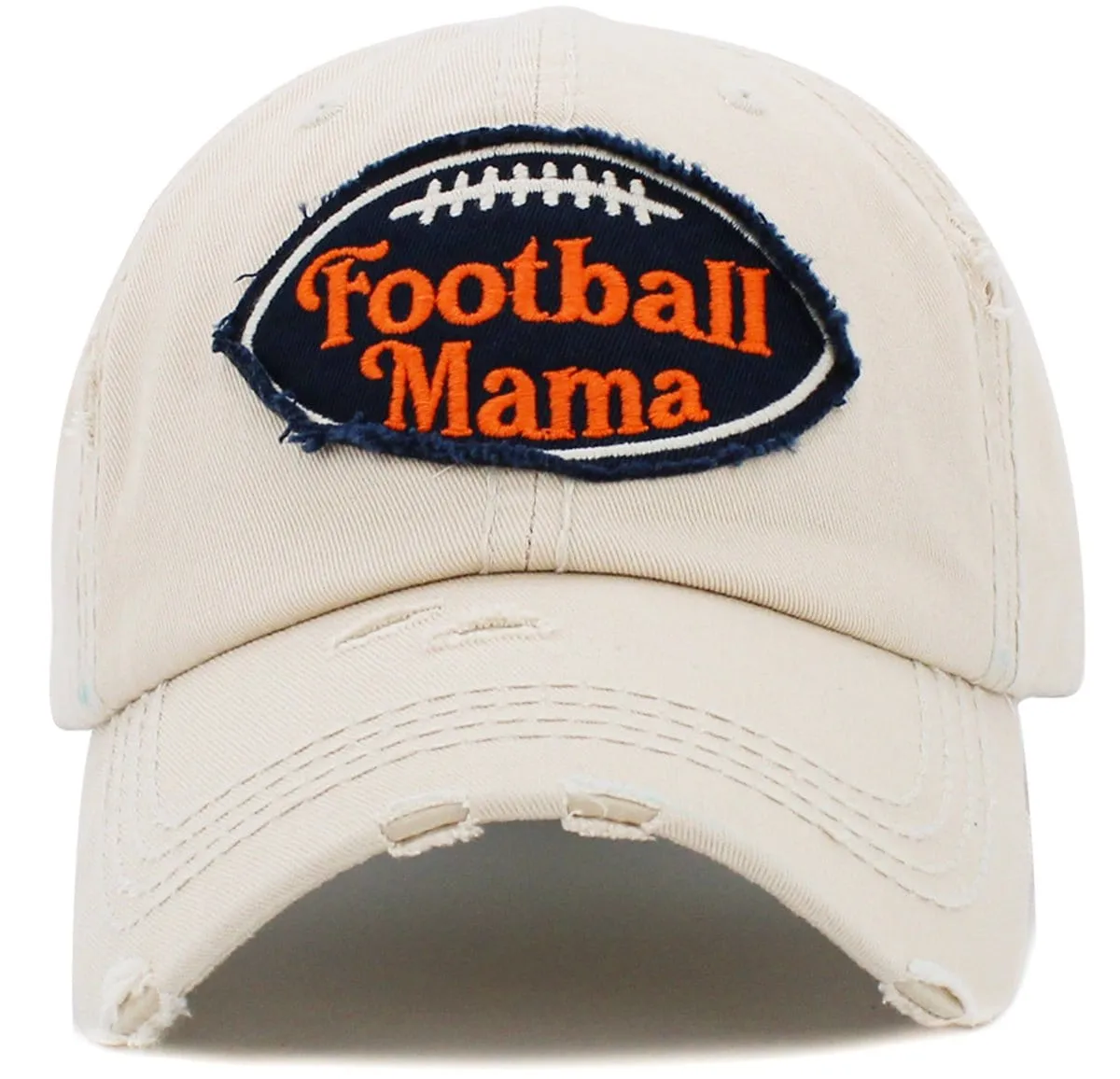 KBV1455 "Football Mama" Washed Vintage Ballcap Hat