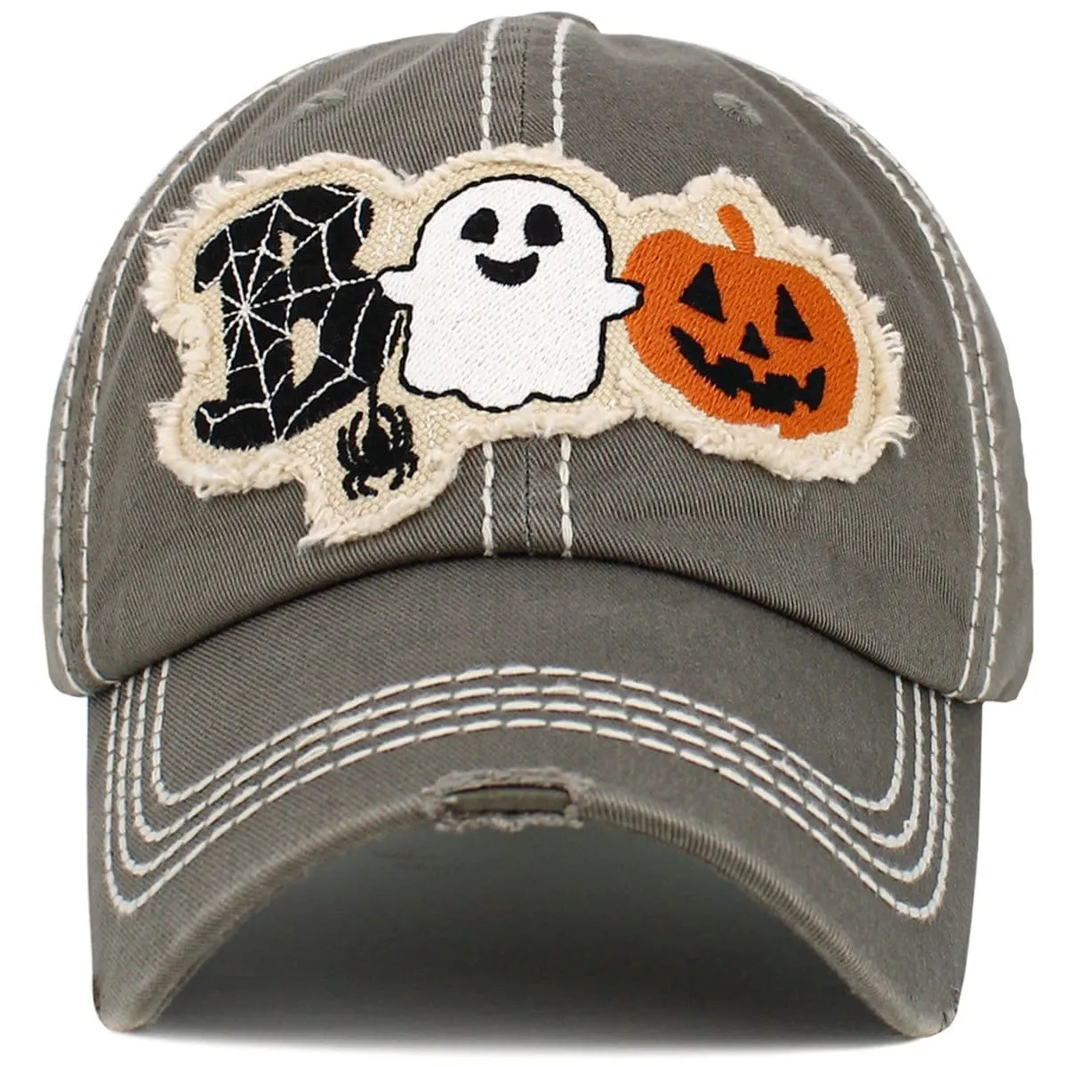 KBV1546 Halloween Boo Vintage Baseball Cap