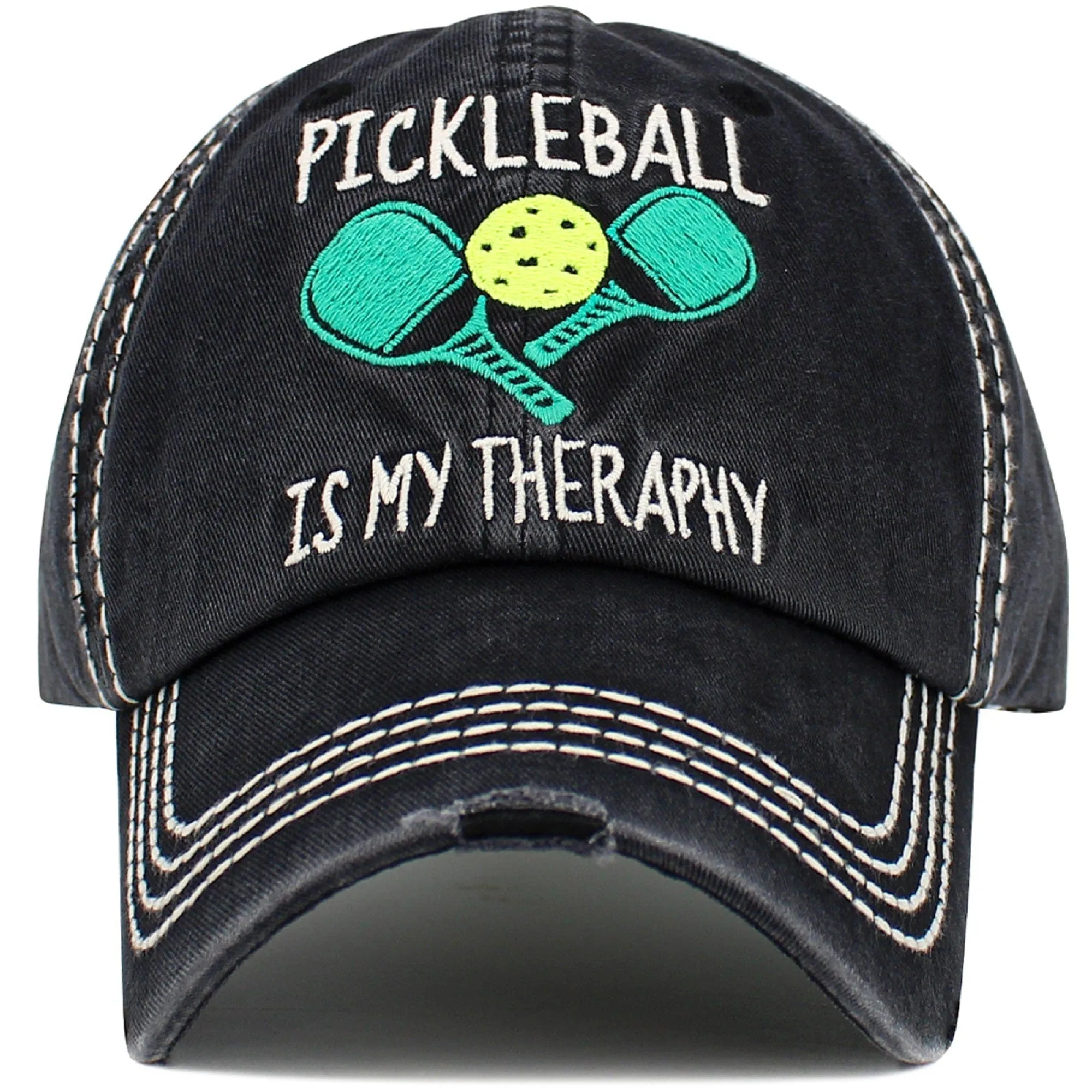 KBV1551 Pickleball Therapy Washed Vintage Cap