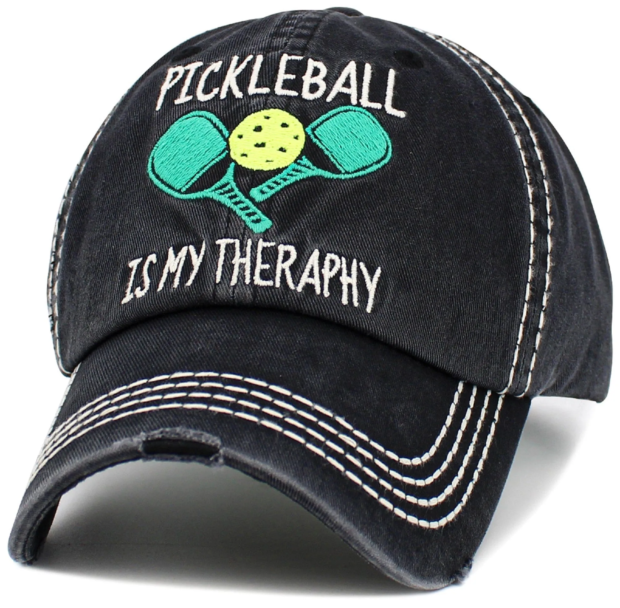 KBV1551 Pickleball Therapy Washed Vintage Cap