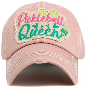 KBV1602 "Pickleball Queen" Vintage Washed Baseball Cap