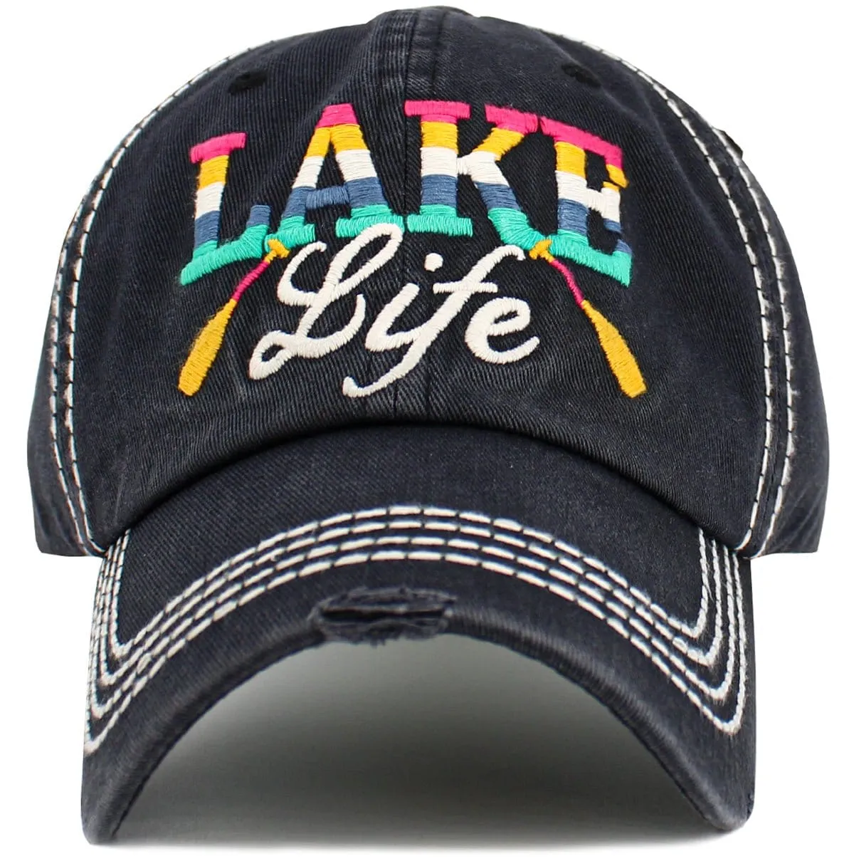 KBV1606 "Lake Life" Vintage Washed Baseball Cap