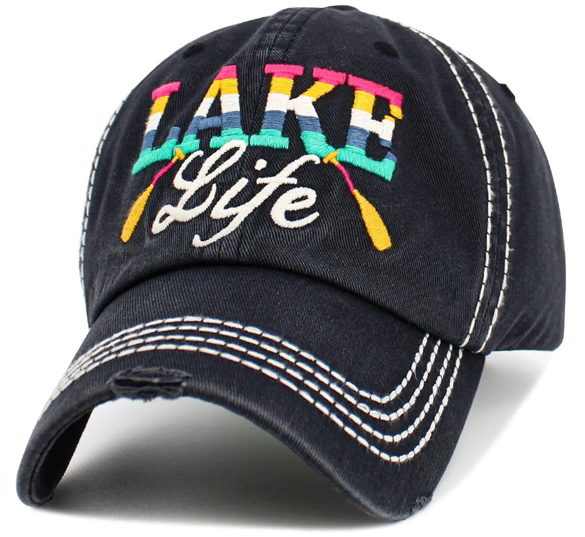 KBV1606 "Lake Life" Vintage Washed Baseball Cap